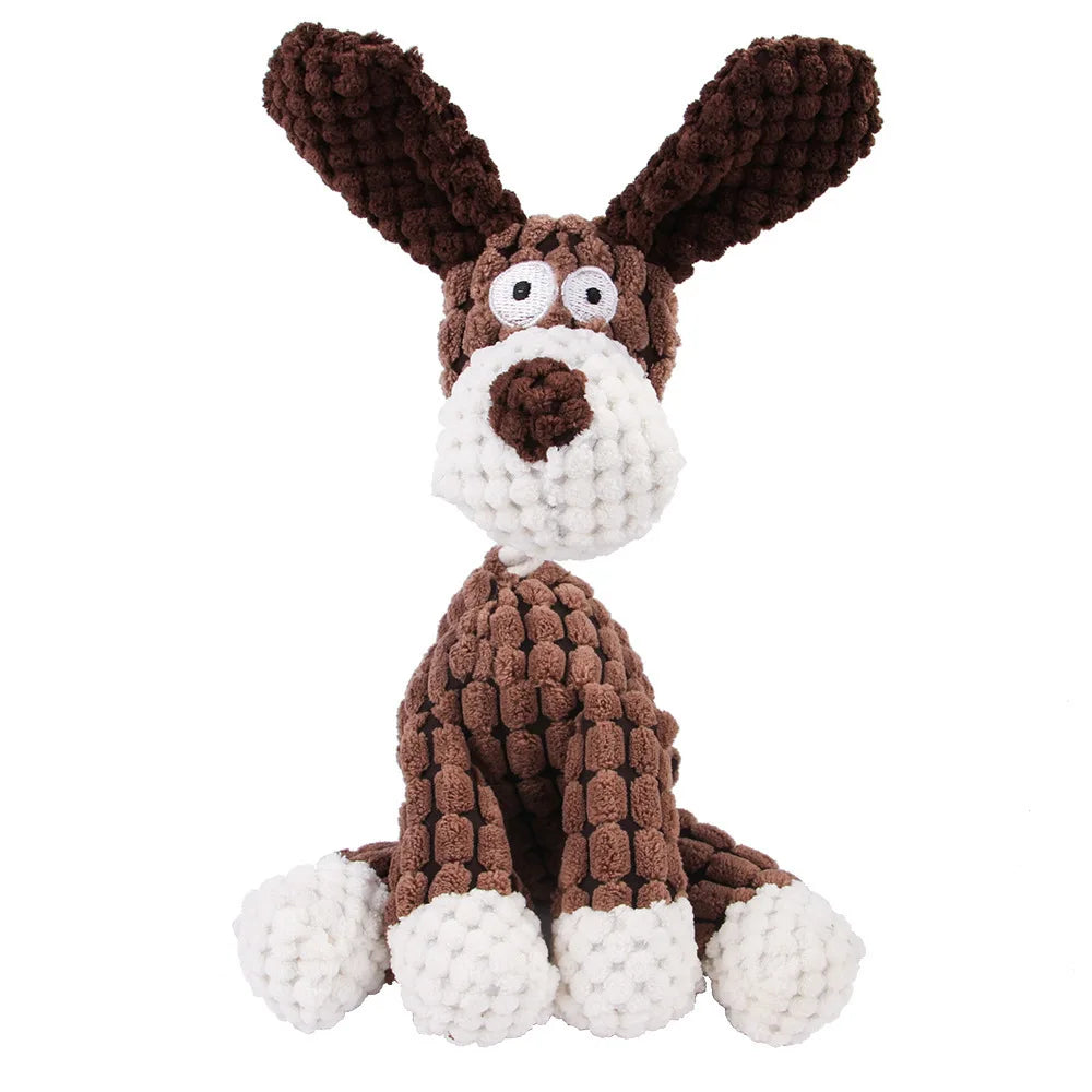 Jouet peluche sonore pour chien – Animal en corduroy