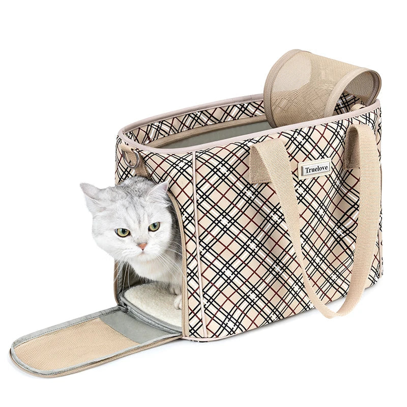 Truelove Expandable Cat Puppy Carrier Backpack Small Animal Dogs with Removable Plush Mattress Breathable Mesh…