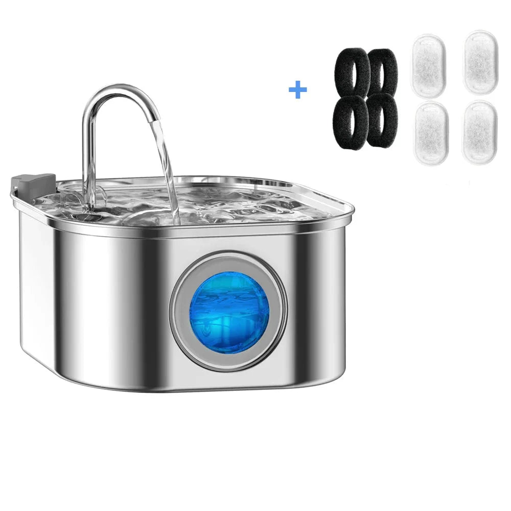 Distributeur automatique chat avec fontaine inox