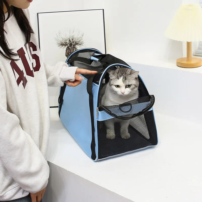 Sac de transport pour chat et chien respirant pliable