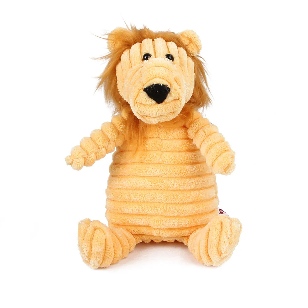 Jouet peluche sonore pour chien – Animal en corduroy