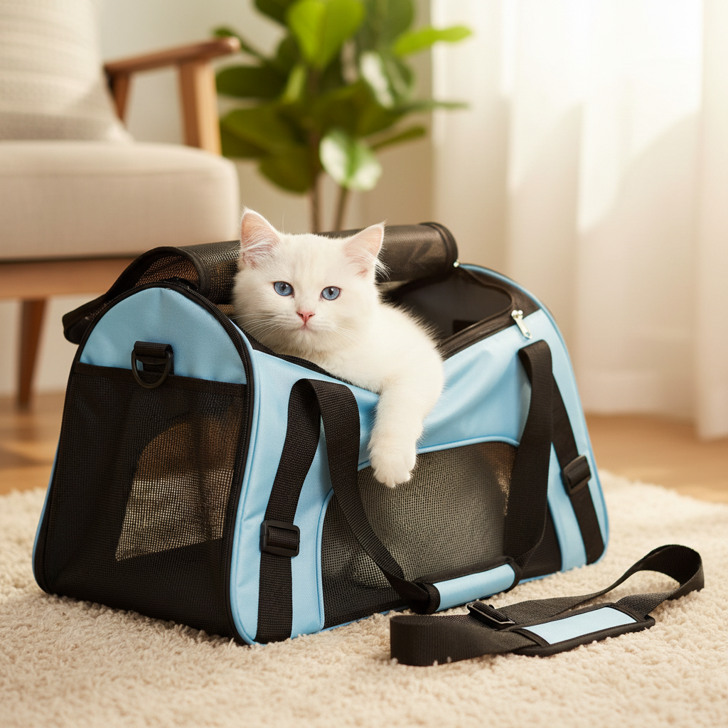 Sac de transport pour chat et chien respirant pliable