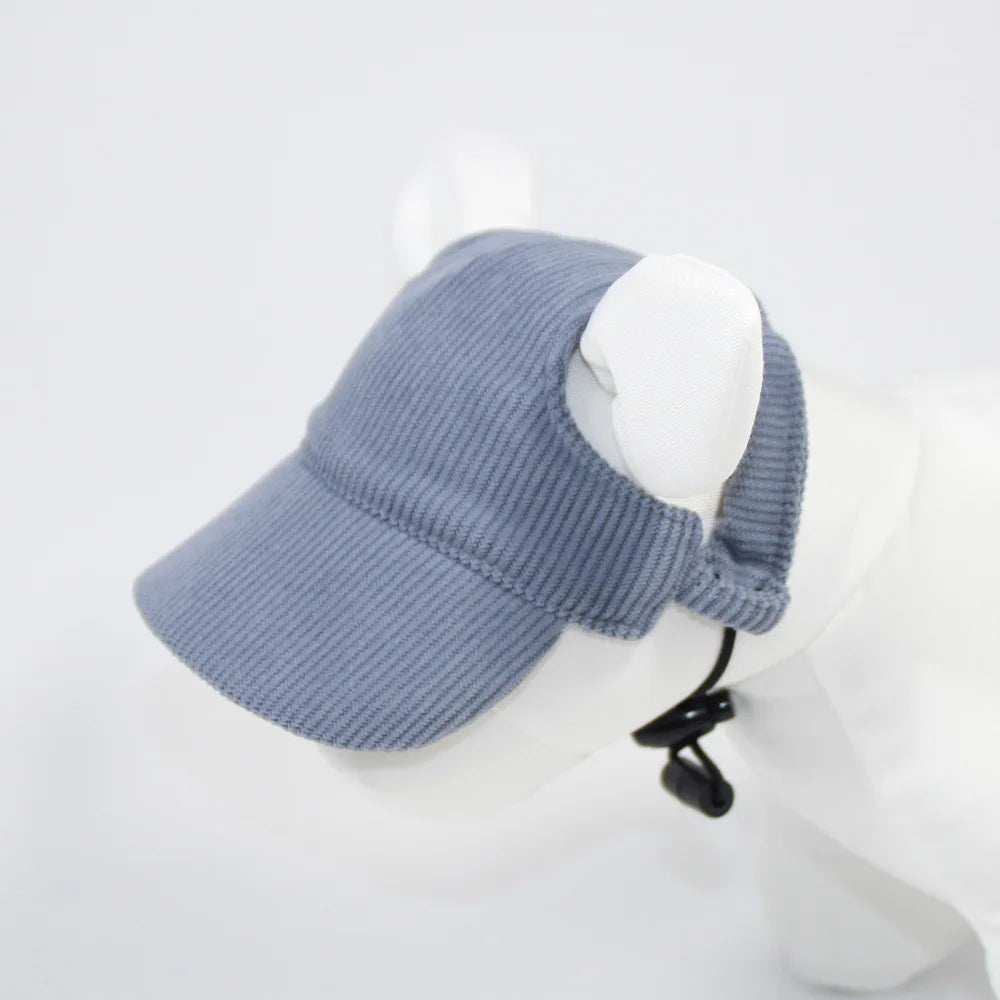 Casquette baseball pour chien en velours côtelé – Réglable