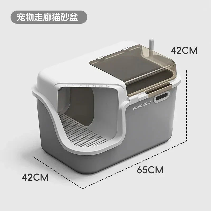 Maison de toilette XL pour chat avec couloir – 0102