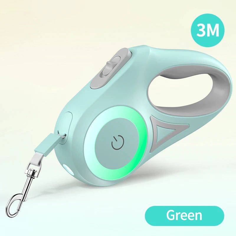 ROJECO Automatic Retractable Dog Leash LED Luminous Leading Fashion Light Straps For Dog Puppy Pet Flexi Walking…