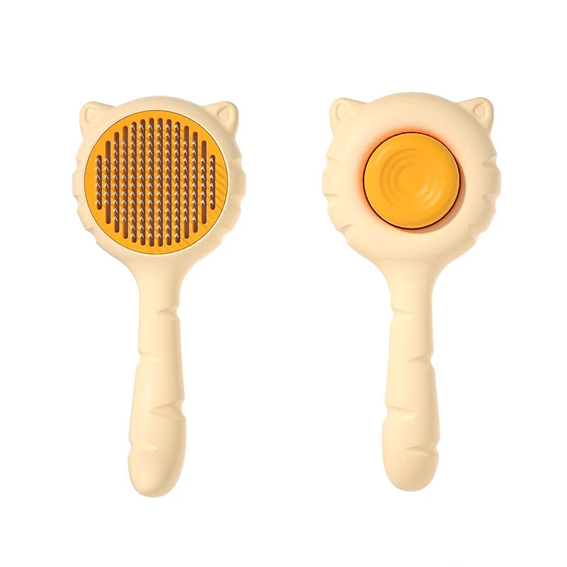 Brosse auto-nettoyante pour chien et chat – B-jaune – vue 12 | MonPluto