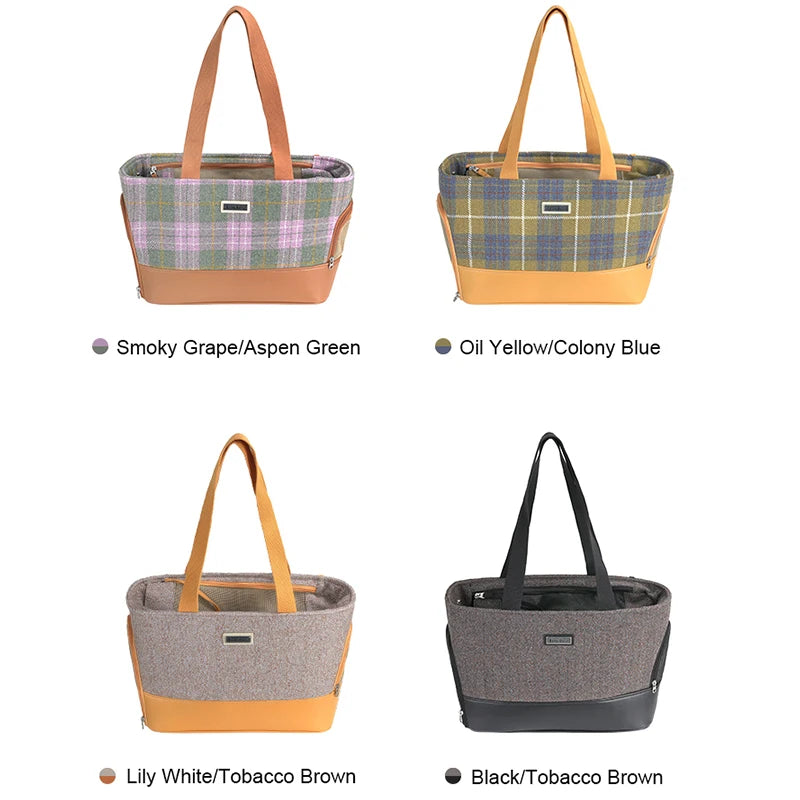 Truelove Pet Restraint Bag Travel Bags Hand Carrying Wool Fabric KAM Zipper Fashion Pet Carrier Bags for Cat Dog…