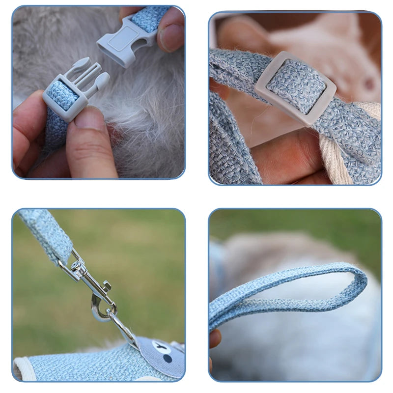 Harnais veste et laisse pour chat et petit chien