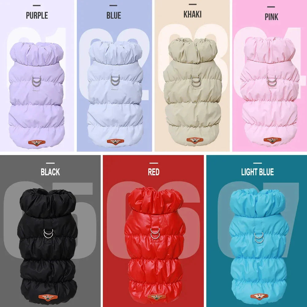 Veste Hiver Pour Chien Rembourrée Bleu Clair Taille S À XL
