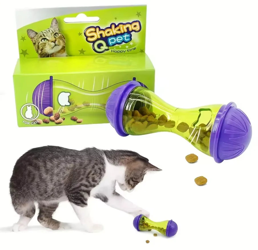 Interactive Pet Feeder Cat Toy Ball Food Rolling Leakage Dispenser Cat Food Feeder Playing Training Funny Toys… | MonPluto