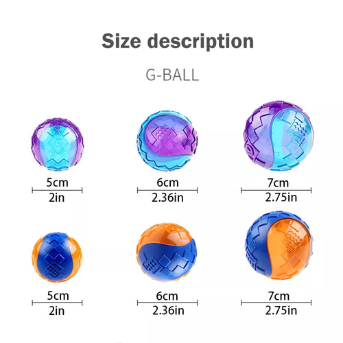 Balle sonore en caoutchouc pour chien – 5, 6 ou 7 cm – vue 2 | MonPluto