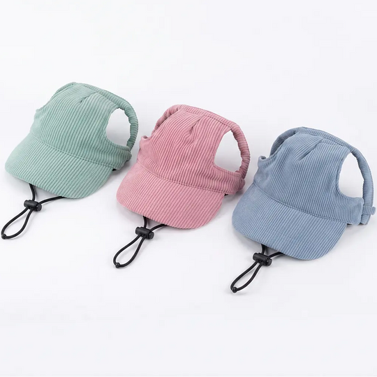 Casquette baseball pour chien en velours côtelé – Réglable | MonPluto