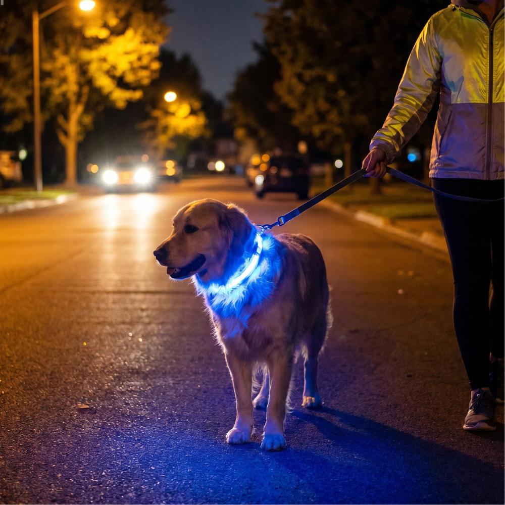 Collier LED Pour Chiens Et Chats – Haute Visibilité Nocturne