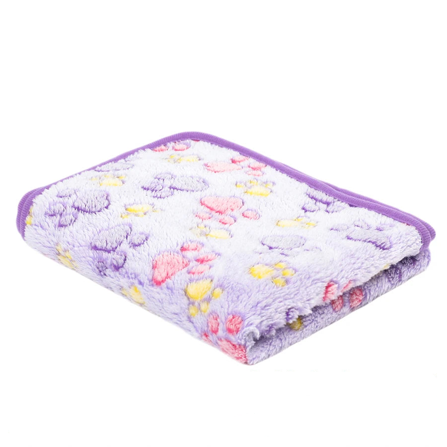 Couverture flanelle empreintes chien et chat – 4 tailles