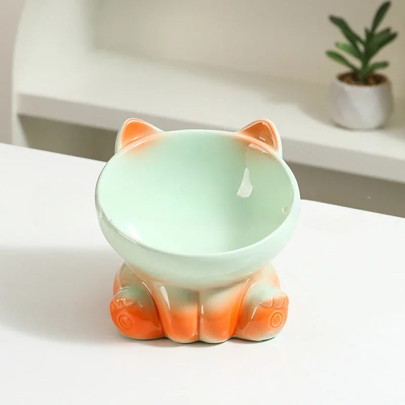 Gamelle céramique surélevée et inclinée – Chat – vue 13 | MonPluto