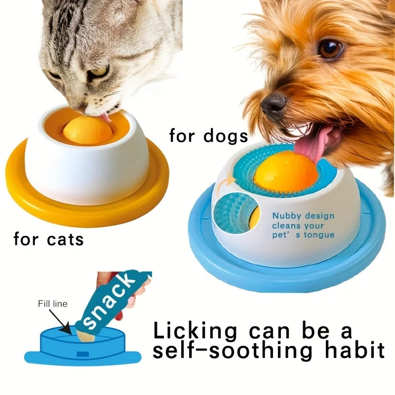 Gamelle à lécher à balle rotative – Chien et chat – vue 2 | MonPluto