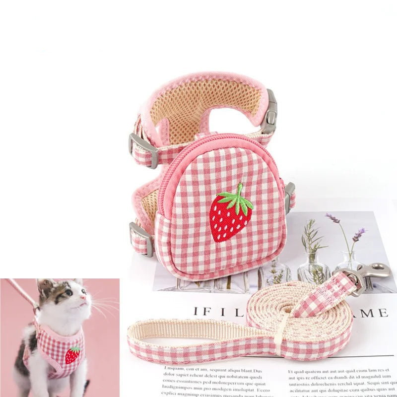 Harnais avec petit sac à dos et laisse – Chat | MonPluto