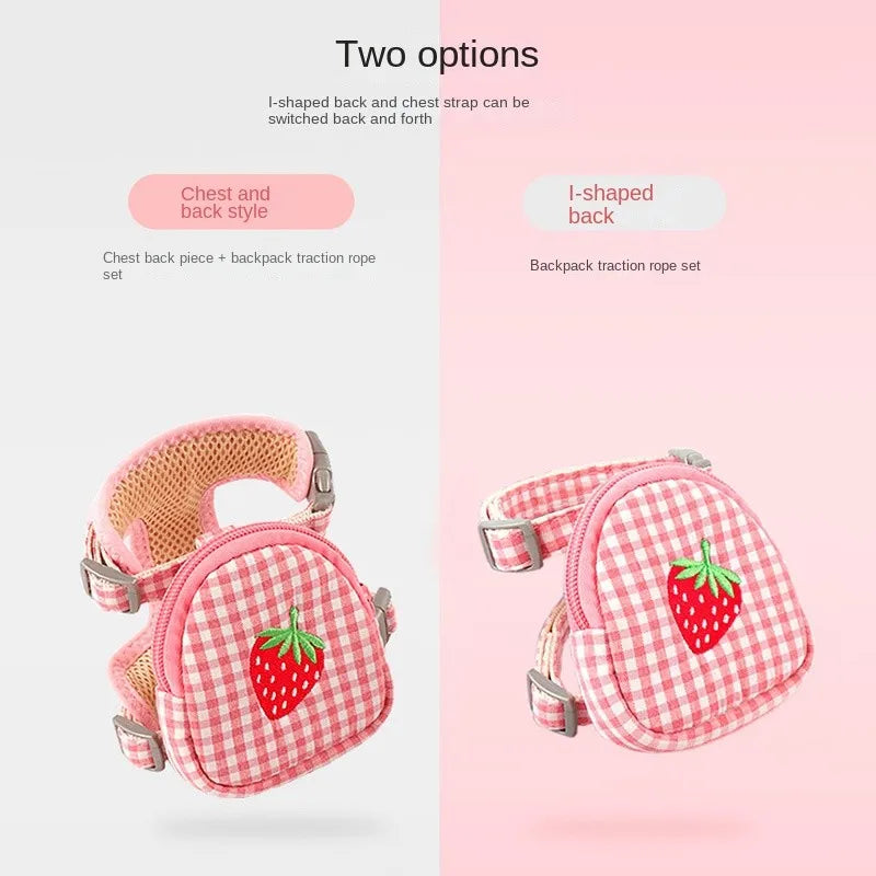 Harnais avec petit sac à dos et laisse – Chat – vue 4 | MonPluto