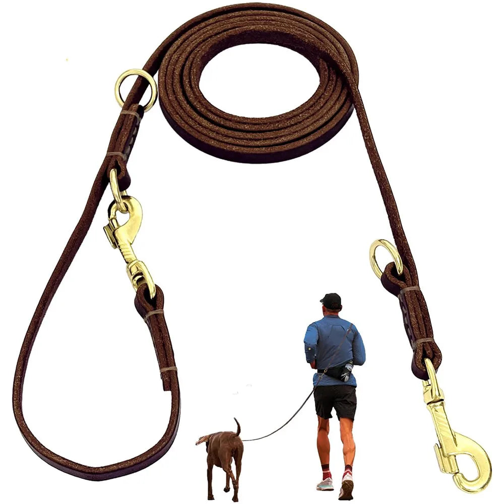 Laisse en cuir multifonction pour chien – 230 cm | MonPluto