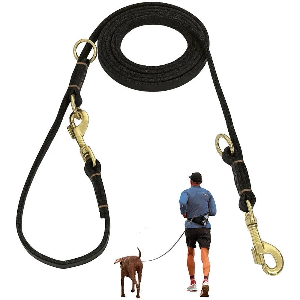 Laisse en cuir multifonction pour chien – 230 cm – vue 7 | MonPluto