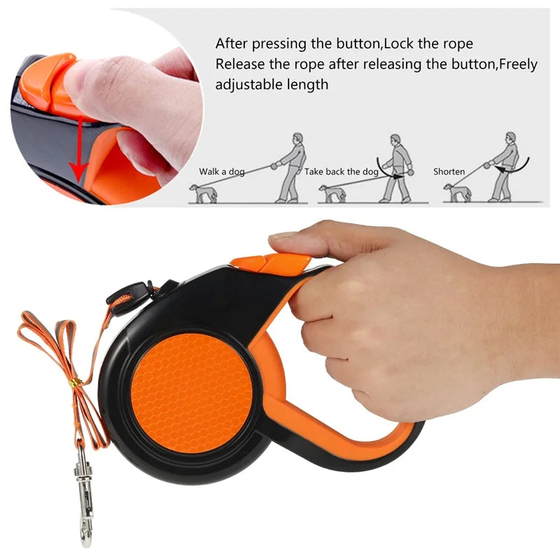 Laisse rétractable pour chien – Sangle réfléchissante – vue 6 | MonPluto
