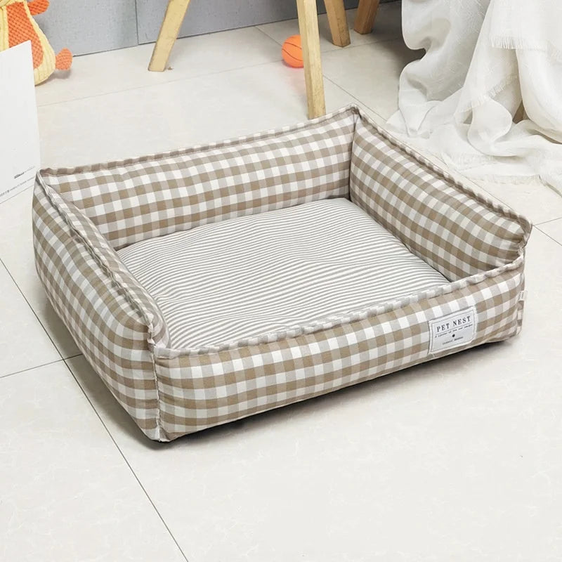 Panier rembourré à carreaux – Chien et chat, 58 cm – vue 7 | MonPluto