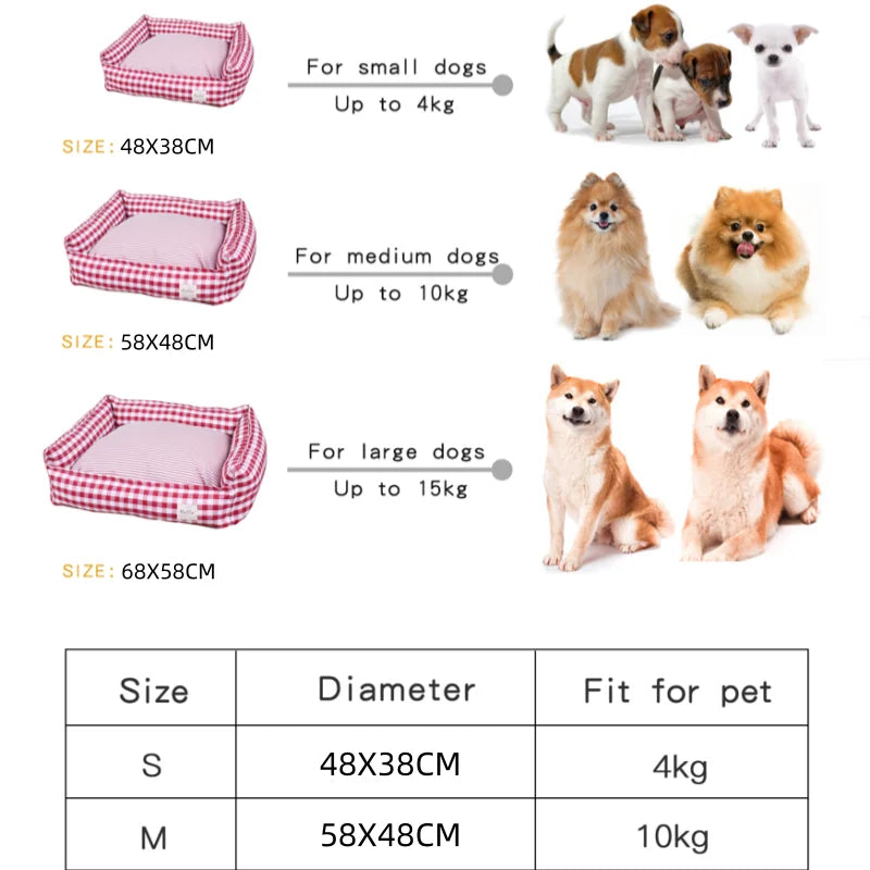 Panier rembourré à carreaux – Chien et chat, 58 cm – vue 8 | MonPluto