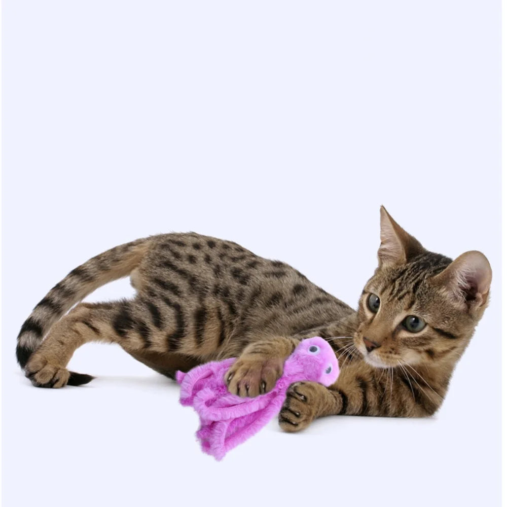 Peluche pieuvre à la cataire pour chat – vue 3 | MonPluto