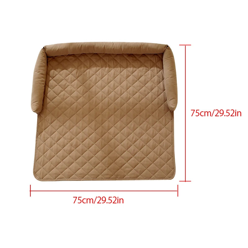 Protège-canapé pour chien avec traversin – 75 × 75 cm – vue 2 | MonPluto