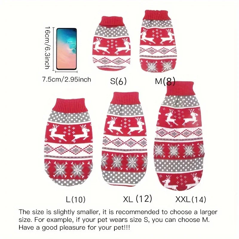 Pull de Noël tricoté chien et chat – Rennes, S à XXL – vue 2 | MonPluto