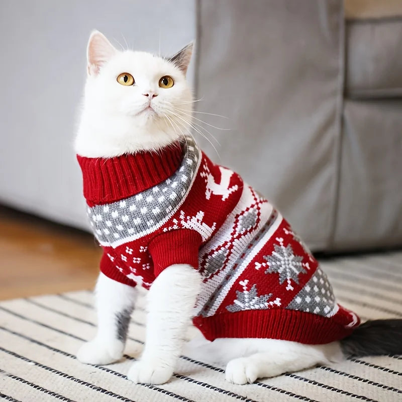 Pull de Noël tricoté chien et chat – Rennes, S à XXL – vue 5 | MonPluto