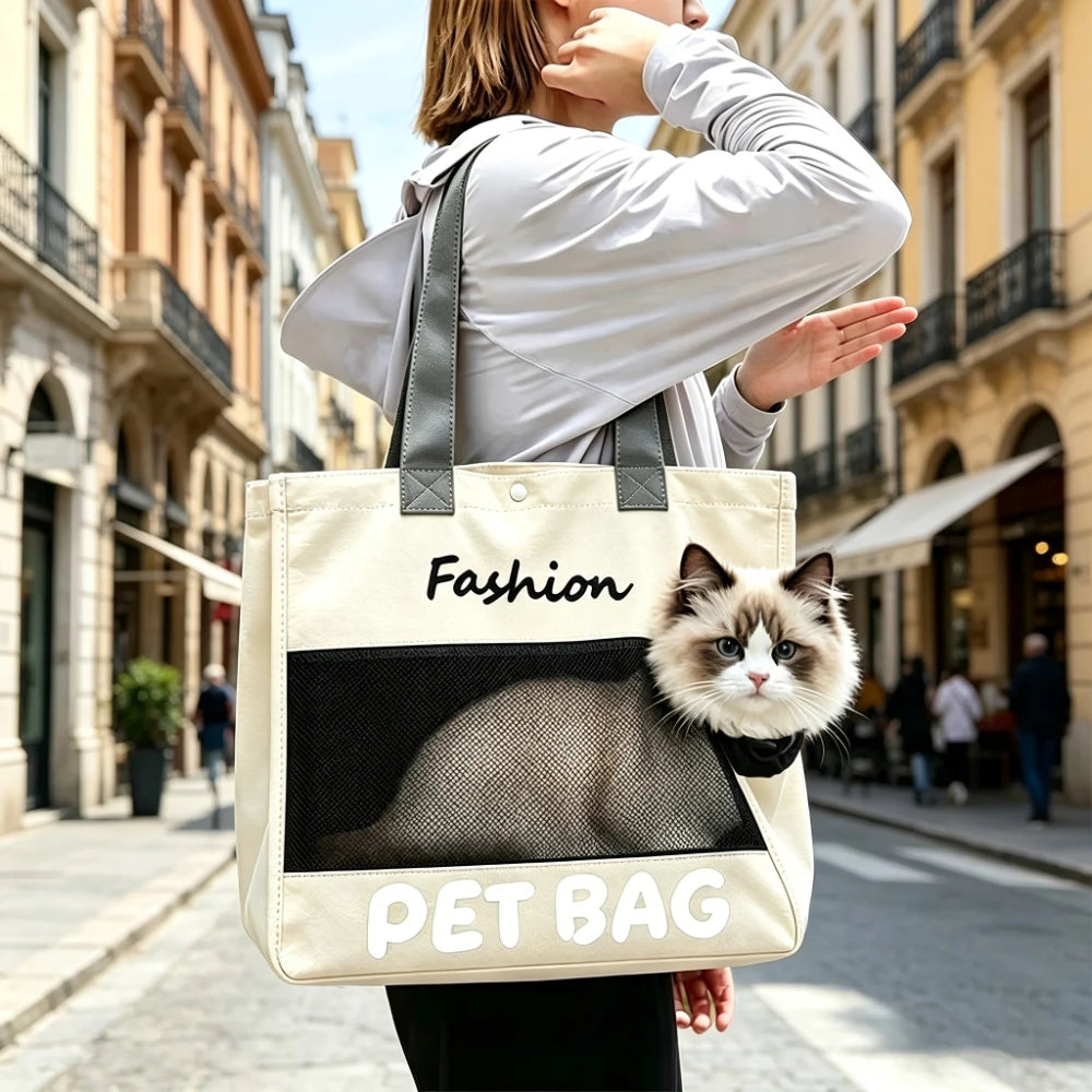 Sac de transport en toile – Chat et petit chien – vue 2 | MonPluto