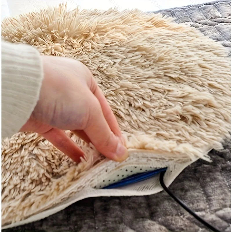 Tapis chauffant rond 40 cm chien et chat – Peluche – vue 4 | MonPluto