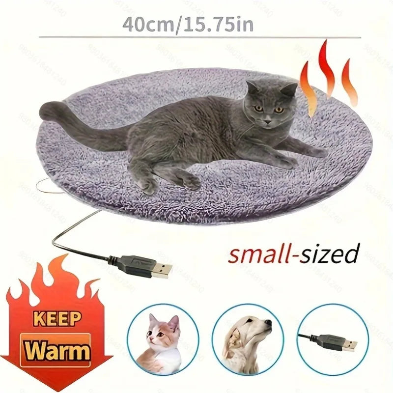Tapis chauffant rond 40 cm chien et chat – Peluche – vue 5 | MonPluto