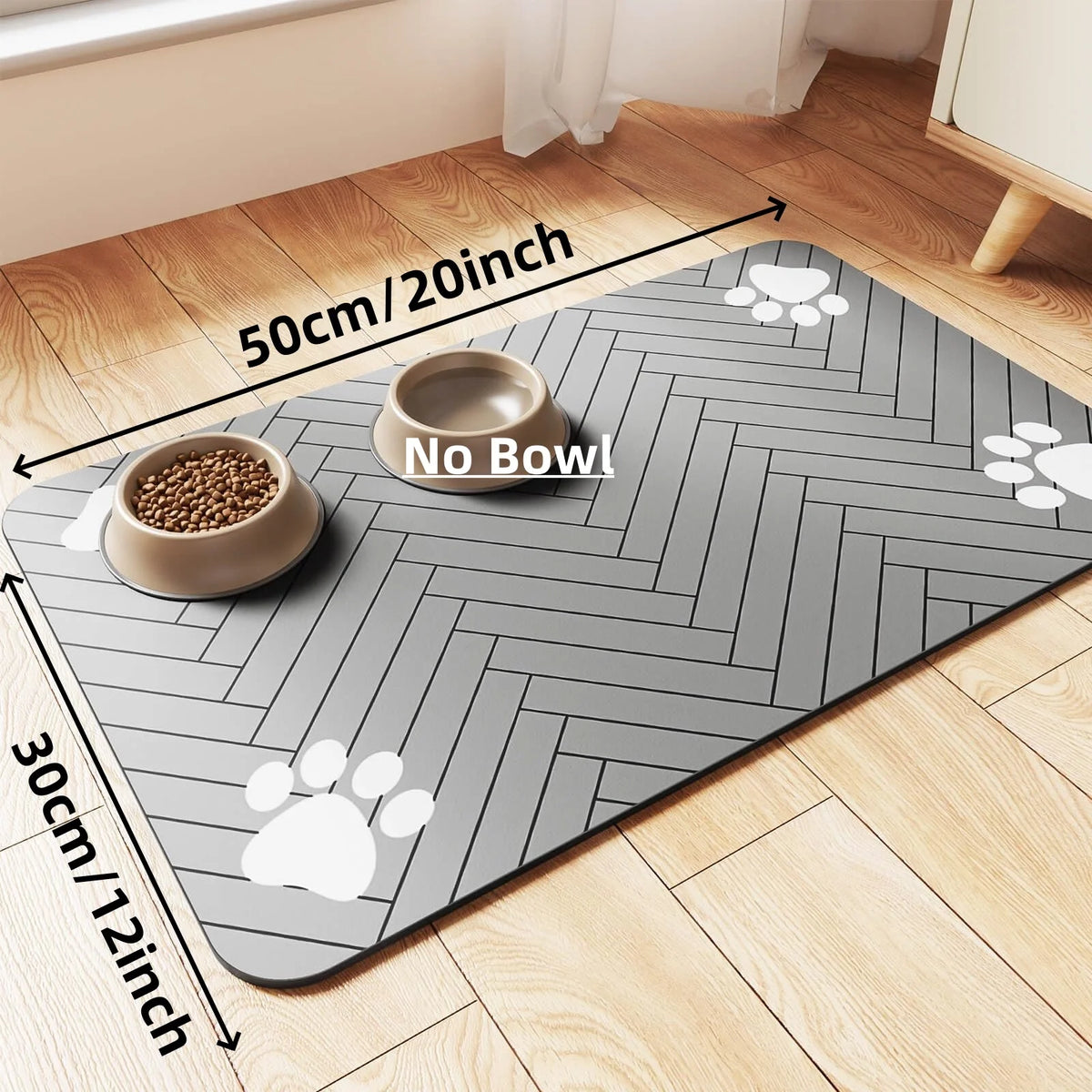 Tapis de gamelle absorbant pour chien et chat – 3 tailles – vue 11 | MonPluto