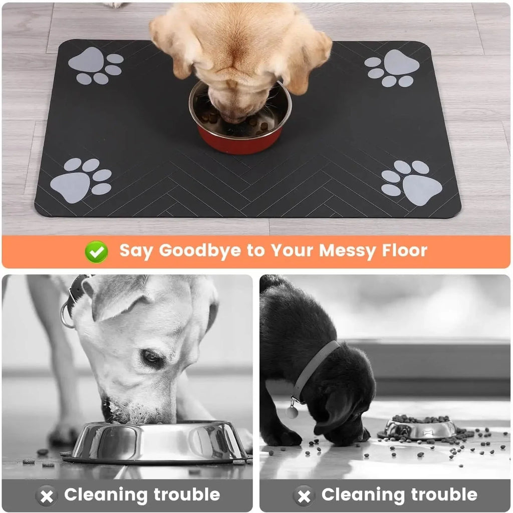 Tapis de gamelle absorbant pour chien et chat – 3 tailles – vue 4 | MonPluto