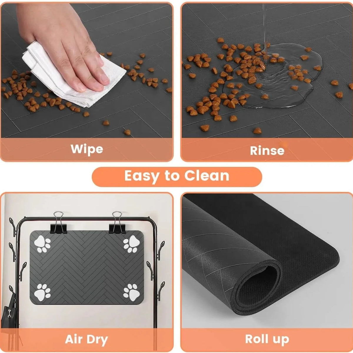Tapis de gamelle absorbant pour chien et chat – 3 tailles – vue 5 | MonPluto