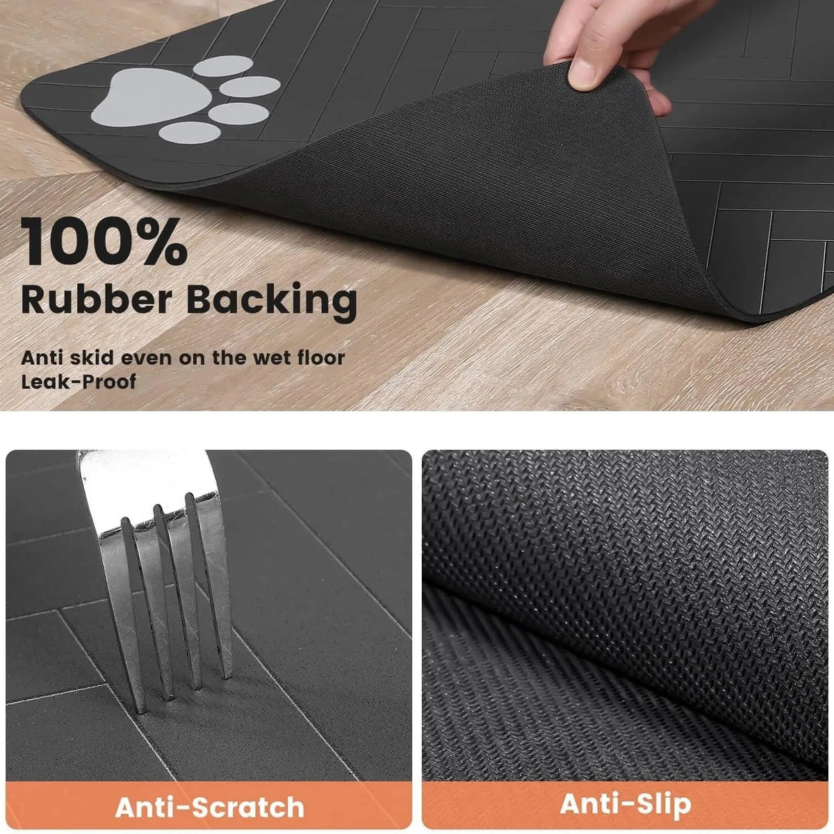 Tapis de gamelle absorbant pour chien et chat – 3 tailles – vue 6 | MonPluto