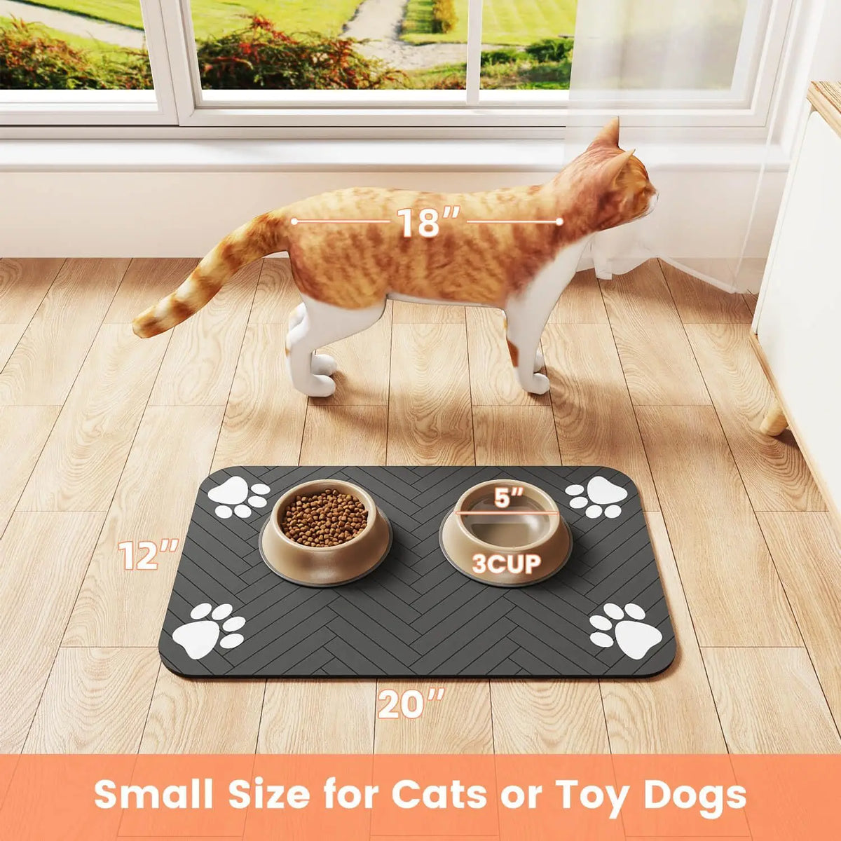Tapis de gamelle absorbant pour chien et chat – 3 tailles – vue 7 | MonPluto
